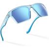 image:imageKastKing Beartrap Polarized Sports Fishing Sunglasses With PuriVex Protective Lens Coating Wayfarer Design Men WomenA Gloss Tal Light Blue Crystal Frame  Ice Blue Mirror