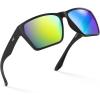 D: Matte Black Frame  Chartreuse Mirror