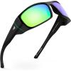 image:imageKastKing Gauley Polarized Sunglasses With PuriVex Protective Lens CoatingUV 400 and Wrap Design Sport Fishing SunglassesK Black Frame  Chartruesse Mirror