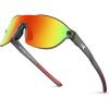 image:imageKastKing Nizini Polarized Sports Fishing Sunglasses With PuriVex Protective Lens Coating Rimless Wrap Design Men WomenA Matte Smoke Crystal Frame  Burgundy Mirror