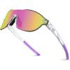 image:imageKastKing Nizini Polarized Sports Fishing Sunglasses With PuriVex Protective Lens Coating Rimless Wrap Design Men WomenH Gloss Crystal Frame  Lavender Mirror