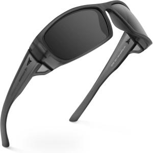 image:imageKastKing Gauley Polarized Sunglasses With PuriVex Protective Lens CoatingUV 400 and Wrap Design Sport Fishing SunglassesB Smoke Crystal Frame  Smoke