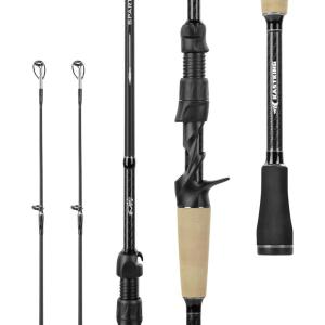 image:imageKastKing Spartacus II Plus TwinTip Spinning amp Casting Rods IM6 Graphite Blanks Stainless Steel Frame with Zirconium Oxide Rings 2Piece Rods with Extra Tip Section PTS NoSlip Grip Hook KeeperCast66 Mh Fast 2 Pcs Extra Tip