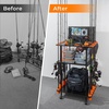 image:imageKastKing V10 Gear Trolley Indoor Fishing Rod Holder for 10 Combos 3Tier Fishing Accessory Shelves With Peg Wall Patented Builtin Line Spooler Mobile Tackle Storage Cart With Locking WheelsBPro Model 12 Rods