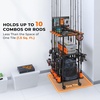 image:imageKastKing V10 Gear Trolley Indoor Fishing Rod Holder for 10 Combos 3Tier Fishing Accessory Shelves With Peg Wall Patented Builtin Line Spooler Mobile Tackle Storage Cart With Locking WheelsAStandard Model 10 Rods