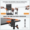 image:imageKastKing V10 Gear Trolley Indoor Fishing Rod Holder for 10 Combos 3Tier Fishing Accessory Shelves With Peg Wall Patented Builtin Line Spooler Mobile Tackle Storage Cart With Locking WheelsAStandard Model 10 Rods