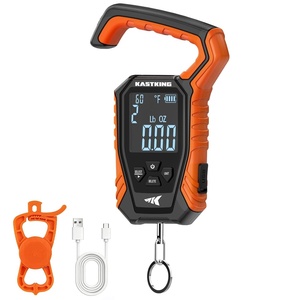 image:imageKastKing Weighmaster MechanicalDigital Fishing Scale 120 lb Capacity 25 Backlit Display HighPrecision Sensor 9 Weight Memory Temperature Detection IPX6 Waterproof Fishing GiftsD Orange Combo