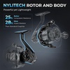 image:imageKastKing Verus Spinning Reel UltraLightweight 5oz Fishing Reel 521621 Gear Ratio Aerodynamic Reel Rotor 101 Stainless Steel Bearings Lightweight Nylitech BodyampRotor Carbon Fiber DragSilver