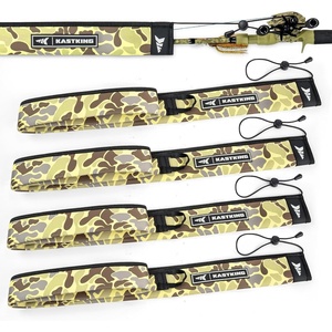 image:imageKastKing MeshGuard Camo Fishing Rod Sleeves Fits Casting Spinning Rods  Floating Design Thick Neoprene Protection Hookresistant amp UV Defense Adjustable Lanyard amp Builtin Hanging LoopKhaki Camo 4 Pcs