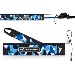 image:imageKastKing MeshGuard Camo Fishing Rod Sleeves Fits Casting Spinning Rods  Floating Design Thick Neoprene Protection Hookresistant amp UV Defense Adjustable Lanyard amp Builtin Hanging LoopBlue Camo 1 Pcs