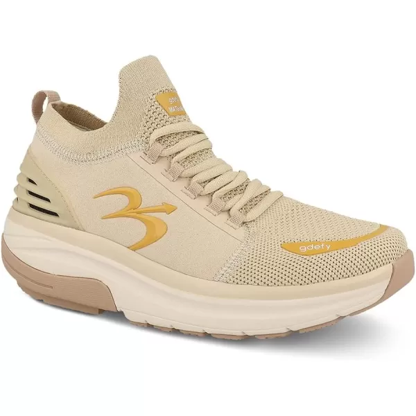 GDEFY Womens MATeeM CrossTrainer  Hybrid VersoShock Performance Proven Pain Relief Shoes with SupportBeigegold