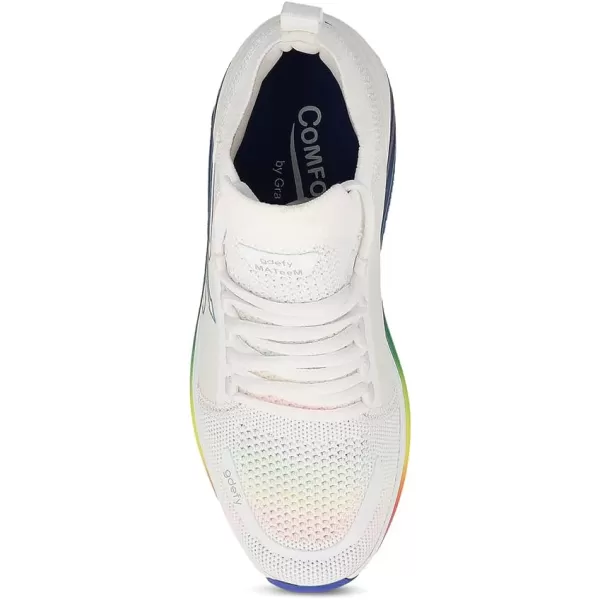 GDEFY Womens MATeeM CrossTrainer  Hybrid VersoShock Performance Proven Pain Relief Shoes with SupportWhiterainbow