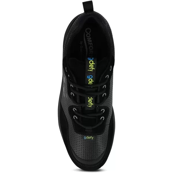 Gravity Defyer Mens GDEFY Shaxon Athletic Shoes  Hybrid VersoShock Proven Performance ShockAbsorbing Leather Pain Relief ShoesBlack
