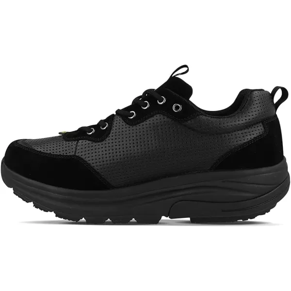 Gravity Defyer Mens GDEFY Shaxon Athletic Shoes  Hybrid VersoShock Proven Performance ShockAbsorbing Leather Pain Relief ShoesBlack