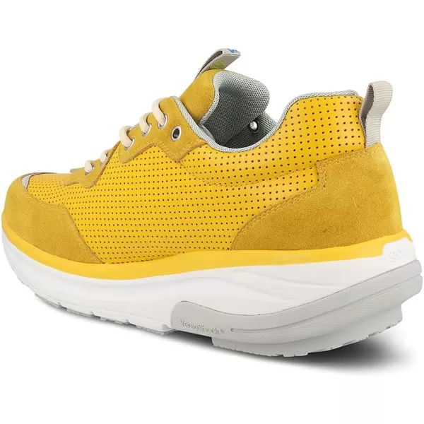Gravity Defyer Mens GDEFY Shaxon Athletic Shoes  Hybrid VersoShock Proven Performance ShockAbsorbing Leather Pain Relief ShoesYellow