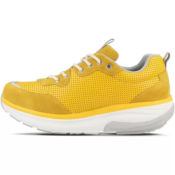 Gravity Defyer Mens GDEFY Shaxon Athletic Shoes  Hybrid VersoShock Proven Performance ShockAbsorbing Leather Pain Relief ShoesYellow