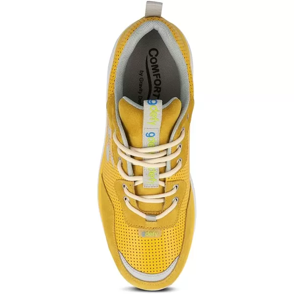 Gravity Defyer Mens GDEFY Shaxon Athletic Shoes  Hybrid VersoShock Proven Performance ShockAbsorbing Leather Pain Relief ShoesYellow