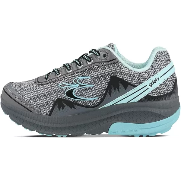 Gravity Defyer Womens GDEFY Mighty Walk Limited Edition Athletic Shoes  VersoShock Proven Performance Walking ShoesLight Blue Gray