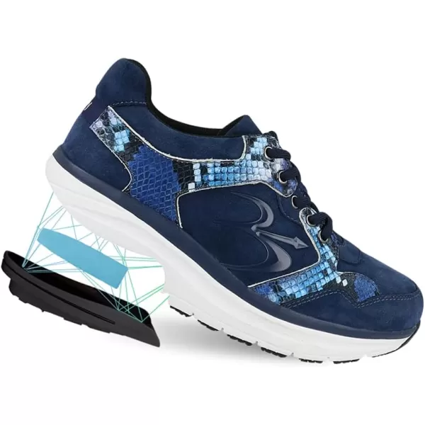 Gravity Defyer Womens GDefy Silvanit Athletic Shoes  Hybrid VersoShock Proven Performance ShockAbsorbing Leather Pain Relief ShoesBlue