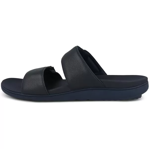Gravity Defyer Mens GDEFY BALI Leather Sandal  Pain Relief  Comfort Footwear  Versoshock Proven Performance Orthotic SlidesNavy