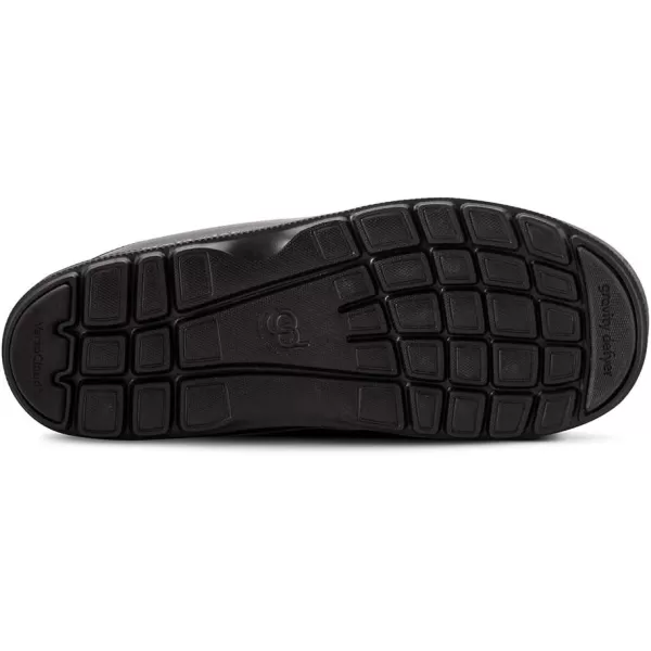 Gravity Defyer Mens GDefy Salazar Slipper  VersoCloud Italian Leather Wool Lined House Slippers With Arch SupportBlack