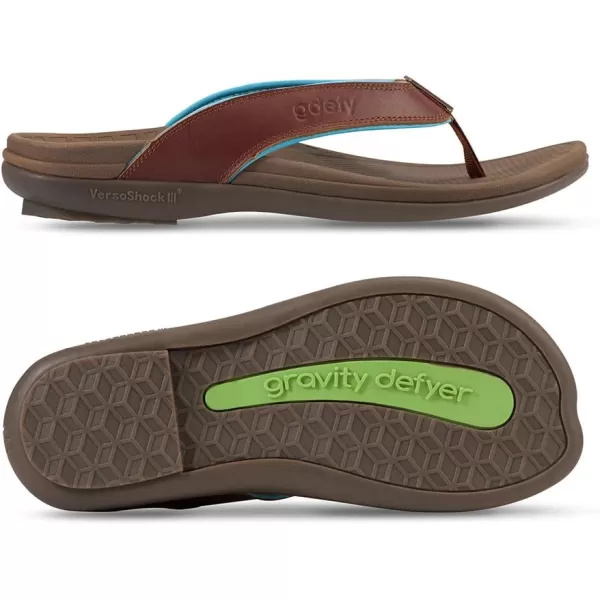 Gravity Defyer Ron Mens Sandals with Arch Support Great for Plantar Fasciitis Heel Pain Knee Pain Back PainBrown