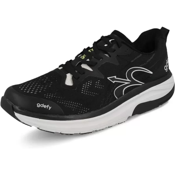 Gravity Defyer GDefy Mens Comfort Solution  Arch Support  Foot ampamp Knee Support  Orthopedic  Heel Comfort  Free Orthotics Included  Lauff Running ShoesBlack
