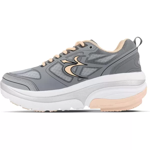 Gravity Defyer Proven Pain Relief Womens GDefy Ion Athletic Shoes for Knee PainGray  Peach