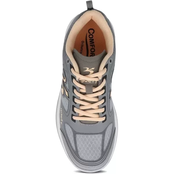 Gravity Defyer Proven Pain Relief Womens GDefy Ion Athletic Shoes for Knee PainGray  Peach