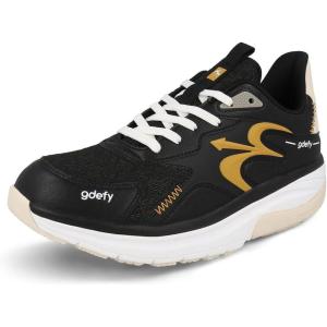 imageGDEFY Energiya Womens Cross Trainer Shoe  Heel Support  VersoShock Technology for Pain Associated with Prolonged Standing or Walking  Arch Support  Diabetic Shoes  Wide Shoes  Free OrthoticBlack gold