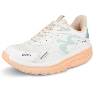 imageGDEFY Energiya Womens Cross Trainer Shoe  Heel Support  VersoShock Technology for Pain Associated with Prolonged Standing or Walking  Arch Support  Diabetic Shoes  Wide Shoes  Free OrthoticWhite  Peach
