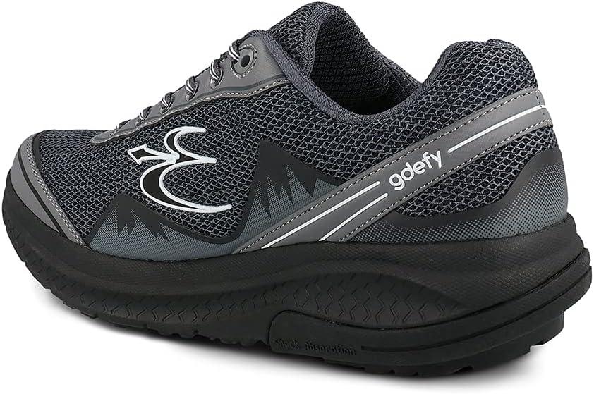 imageGravity Defyer Mens Pain Relief  Arch Support  Plantar Fasciitis  Foot ampamp Knee Pain  Wide Shoes  Orthopedic  Heel Pain  Free Orthotic Included Mighty WalkBlack  Gray