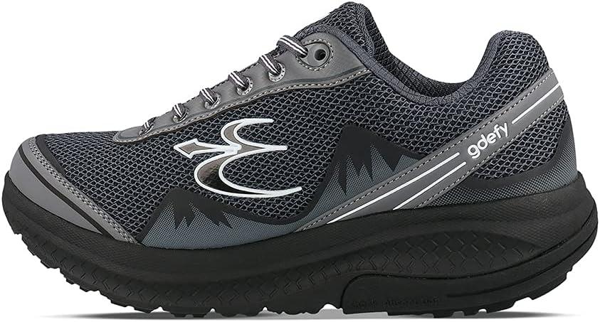 imageGravity Defyer Mens Pain Relief  Arch Support  Plantar Fasciitis  Foot ampamp Knee Pain  Wide Shoes  Orthopedic  Heel Pain  Free Orthotic Included Mighty WalkBlack  Gray