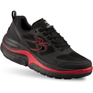 imageGDEFY ION Mens Orthopedic Walking Shoe  VersoShock Technology for Pain Associated with Prolonged Standing or Walking  Arch Support  Diabetic Shoes  Wide Shoes  Free Custom OrthoticBlack  Red