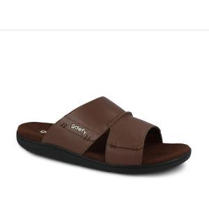 imageGravity Defyer Mens GDEFY Eltal Leather Sandal  VersoShock Proven Performance Orthotic SlidesBrown