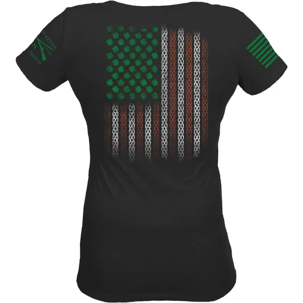 Grunt Style This Well Defend Irish Colors Womens VNeck TShirtBlack