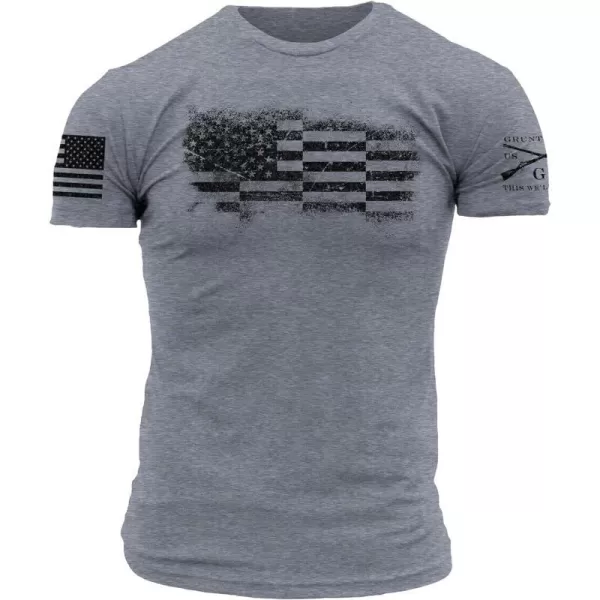 Grunt Style Bar Flag Mens TShirtDark Heather Grey