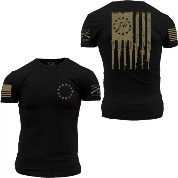 Grunt Style Betsy Rifle Flag Mens TShirtBlack