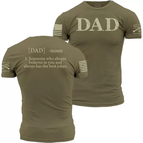 Grunt Style Dad Defined Mens TShirtMilitary Green