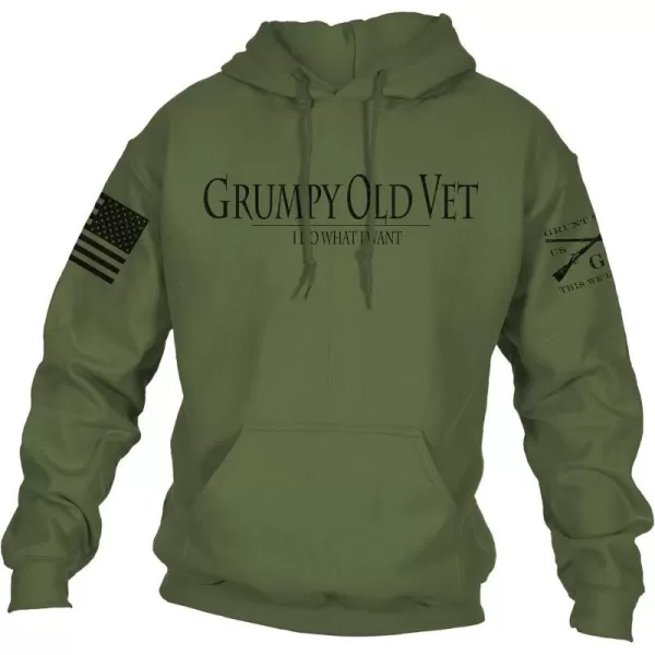 Grunt Style Grumpy Old Vet HoodieMilitary Green