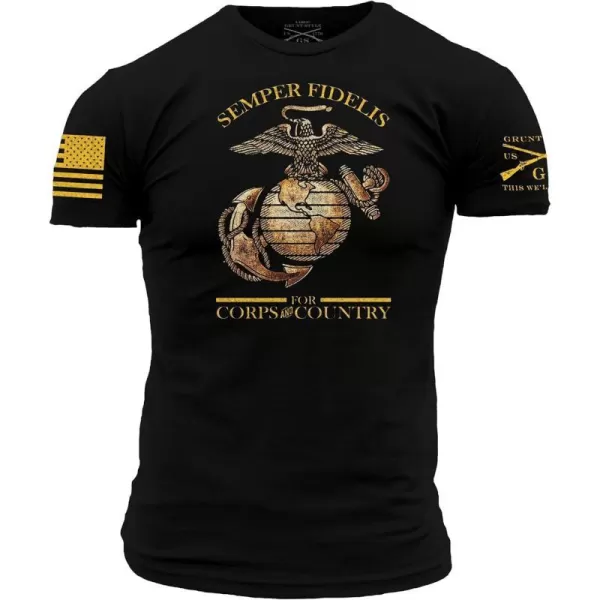 Grunt Style USMC for Country amp Corps Mens TShirtBlack