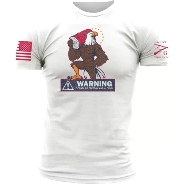 Warning Freedom in Progress Mens TShirtWhite