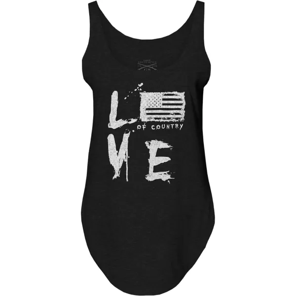 Grunt Style Love of Country Womens Flowy Tank TopBlack