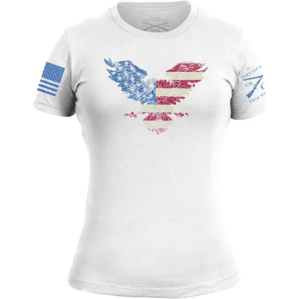 Grunt Style Freedom Eagle Womens TShirtWhite