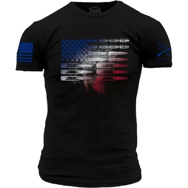 Grunt Style USA Ammo Flag Mens TShirtBlack