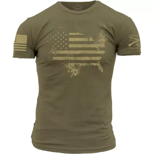 Grunt Style American Acid Mens TShirtMilitary Green