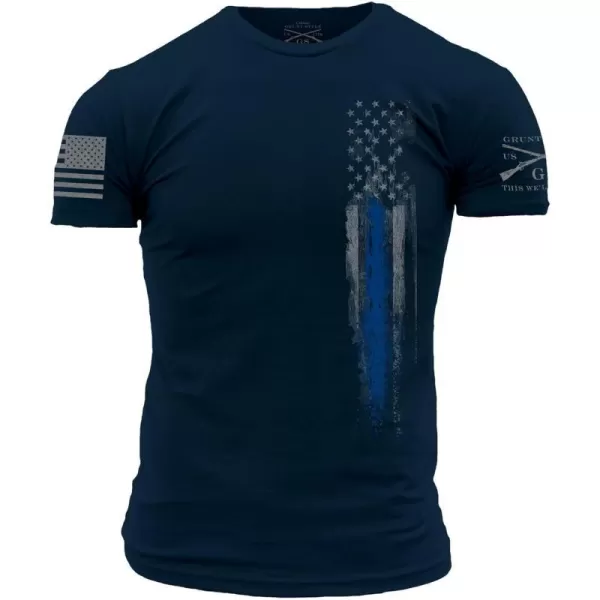 Grunt Style Blue Line Flag Mens TShirt Small NavyGrunt Style Blue Line Flag Mens TShirt Small Navy