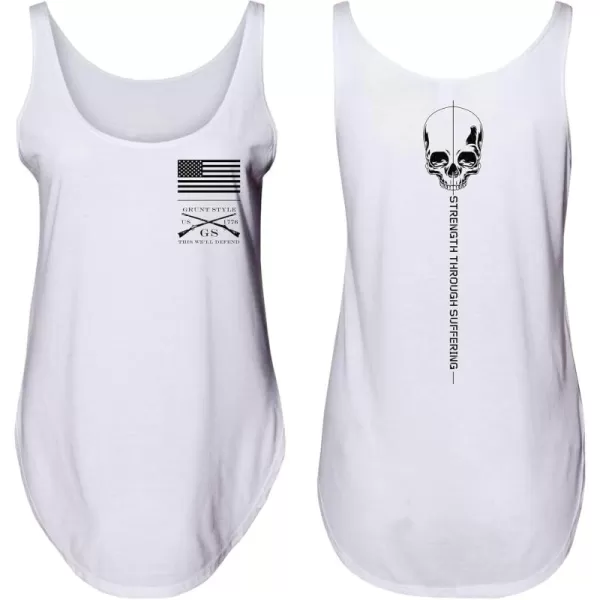 imageGrunt Style Strength Through Suffering Womens Flowy Tank TopWhite