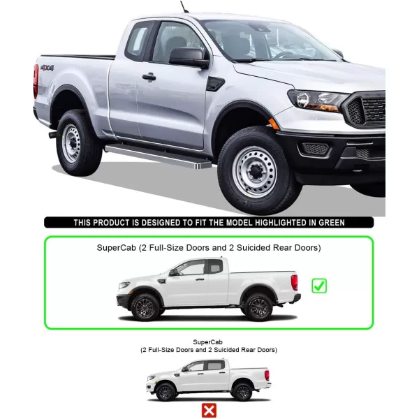 APS Running Boards  Compatible with Ford Ranger 2019-2023 Super Cab  