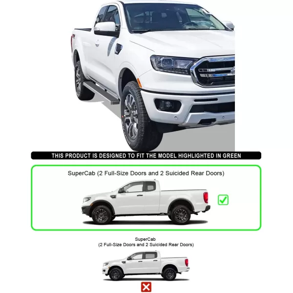 APS Running Boards  Compatible with Ford Ranger 2019-2023 Super Cab  